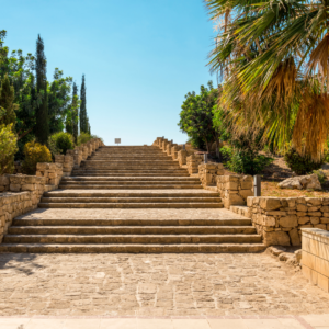 Entrance stairs to Paphos Archaeological Park site