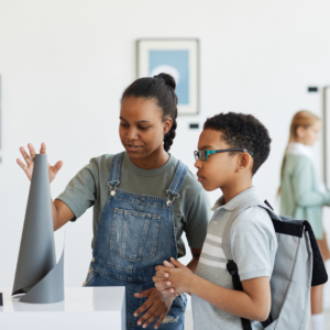 Kids in museum on vacation.