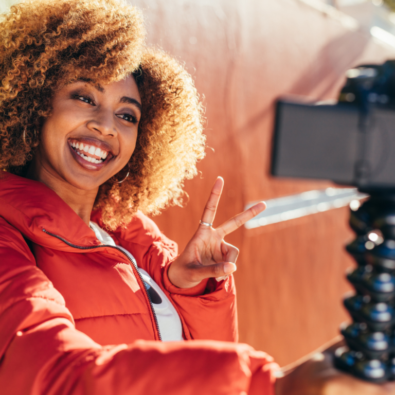 Female Tourist Recording Content for Her Travel Blog